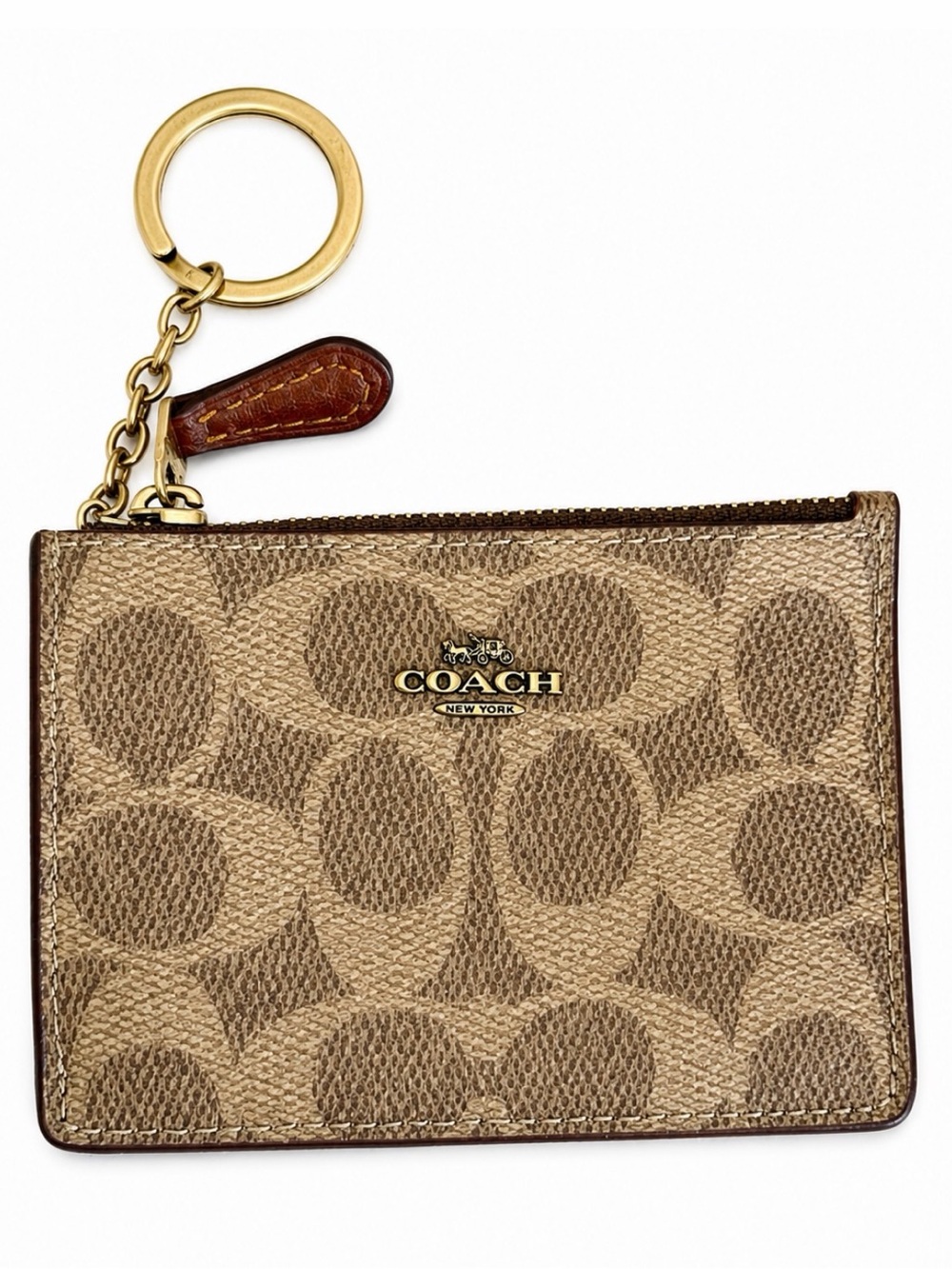 COACH Mini Skinny ID Holder Case in Khaki
